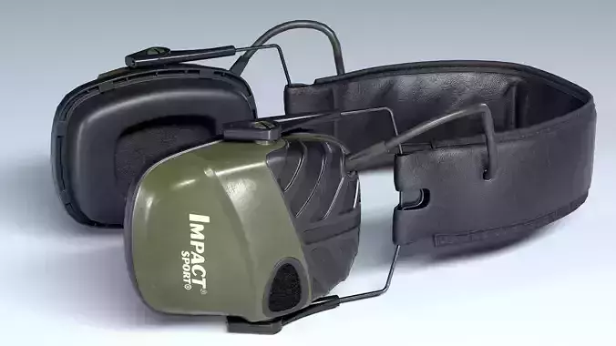 Howard Leight Impact Sport Tactical shooting headphones Low-poly 3D model