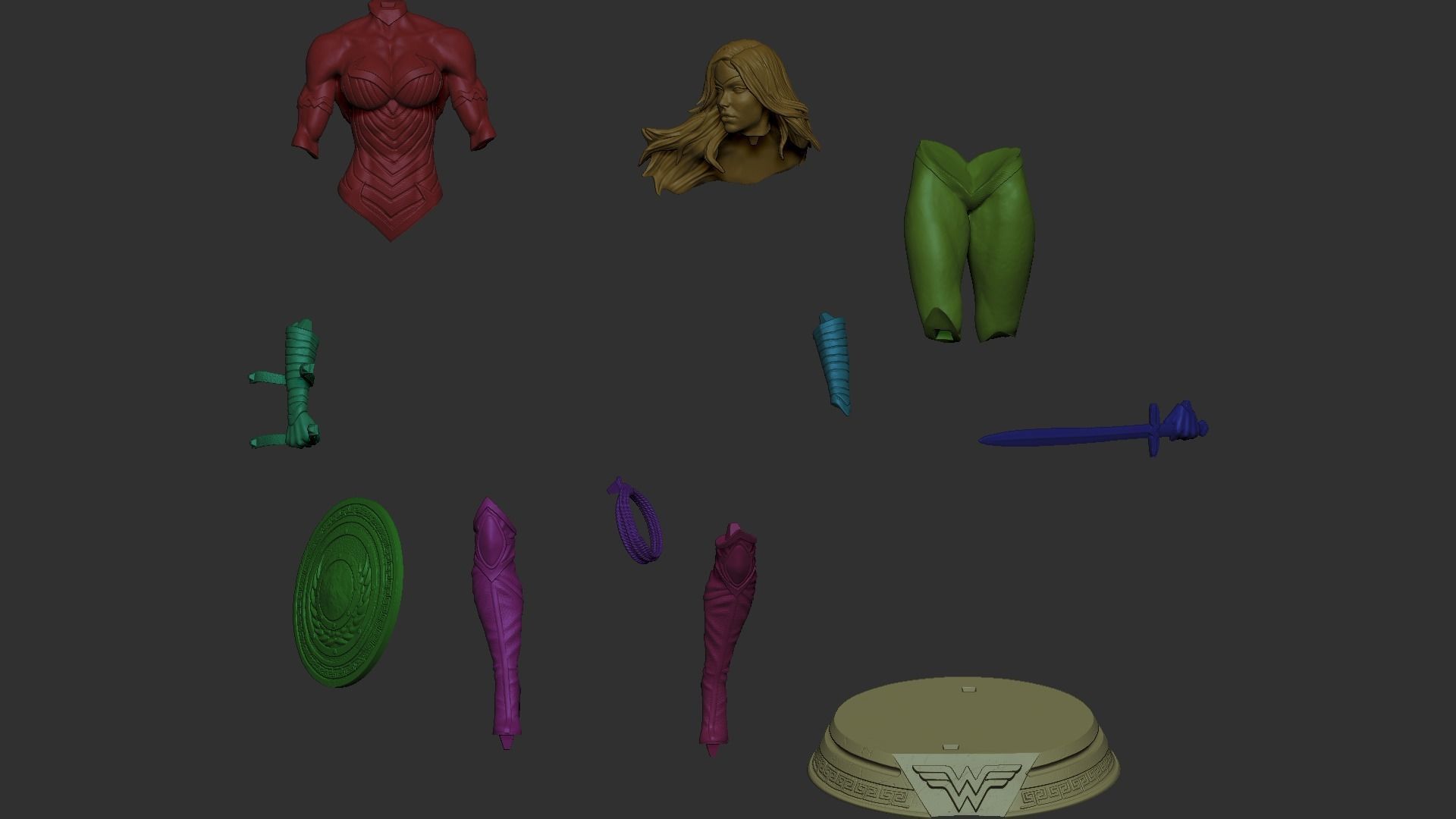 Wonder Woman Pack Model 1 and Model 2 3d Print 3D print model_11