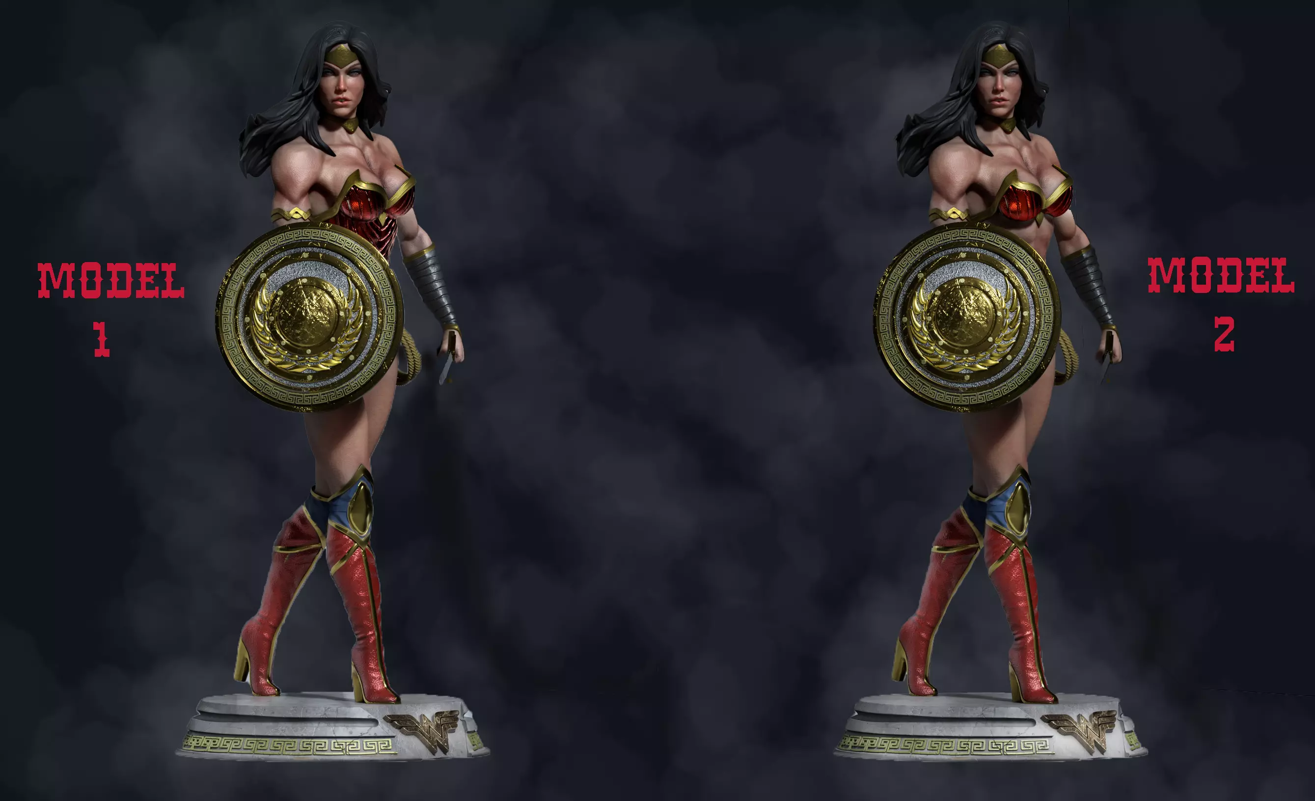 Wonder Woman Pack Model 1 and Model 2 3d Print 3D print model_0
