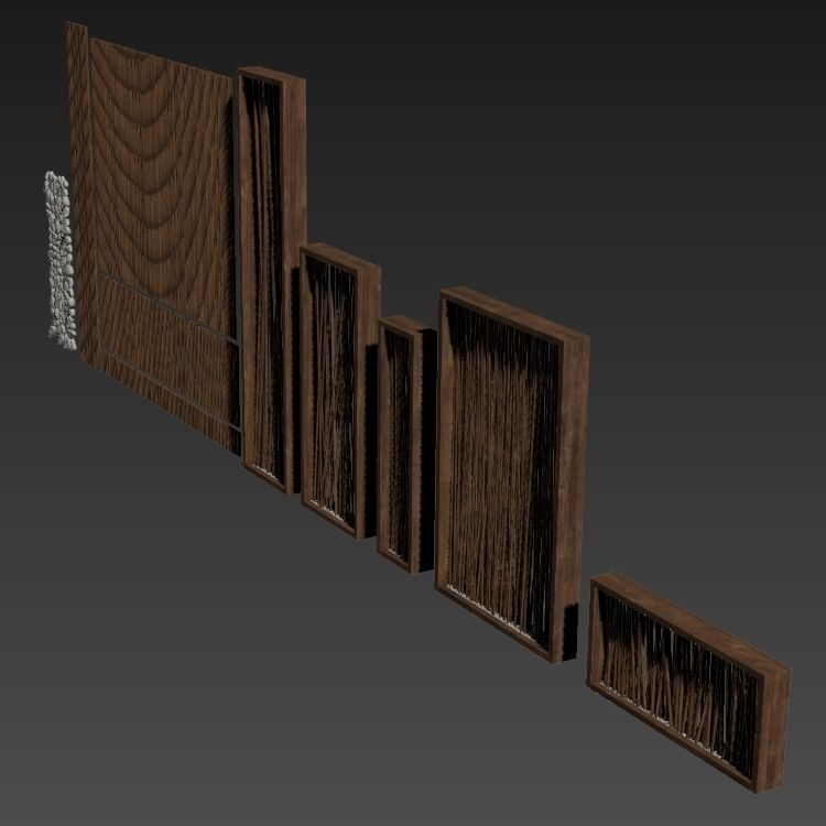 Screen wall branch pebble n2 3D model_8