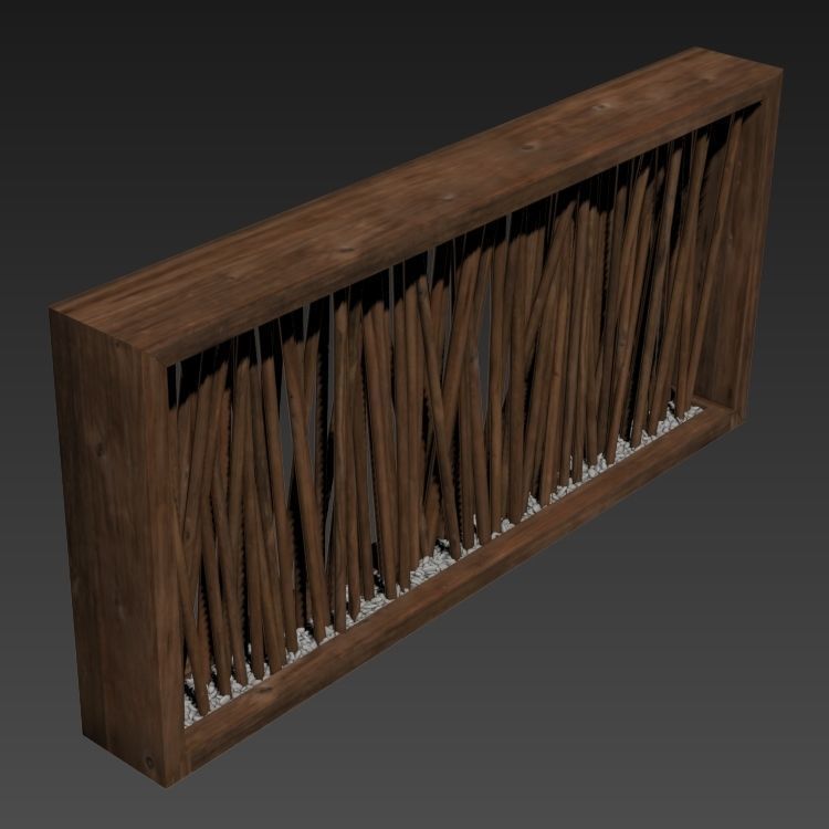 Screen wall branch pebble n2 3D model_9