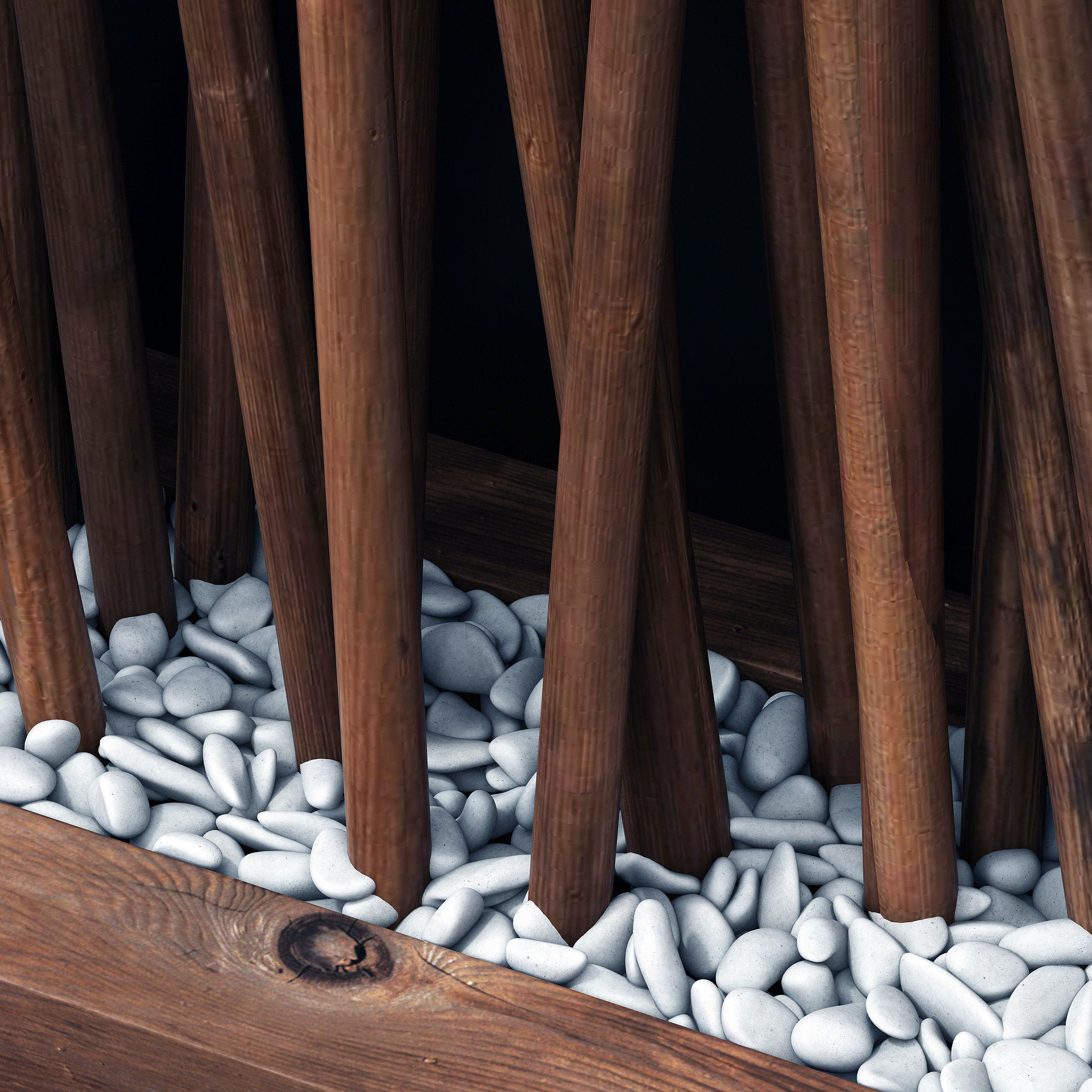 Screen wall branch pebble n2 3D model_5