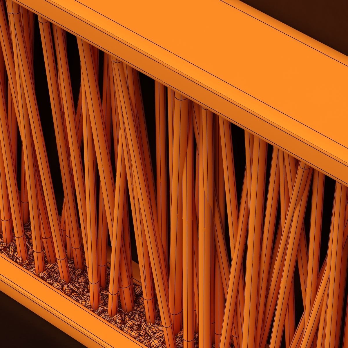 Screen wall branch pebble n2 3D model_12