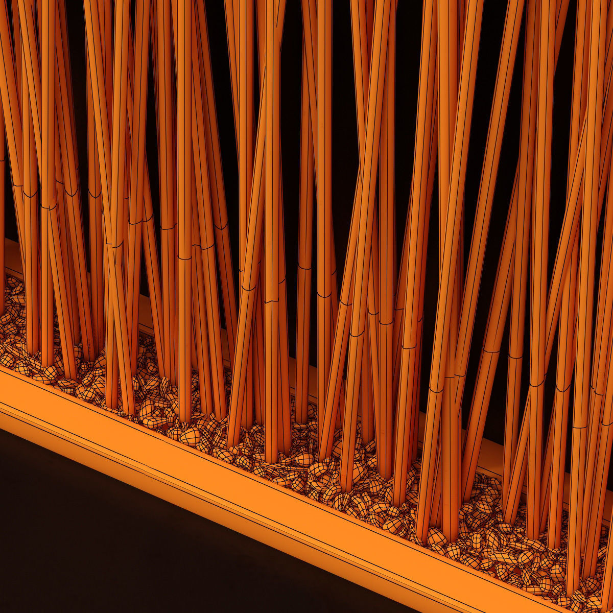 Screen wall branch pebble n2 3D model_11