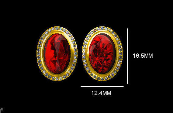 diamond stud  3D print model_13