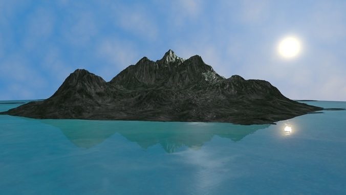 NMA Island Rock 002 Iridium Preset 01 Low-poly 3D model