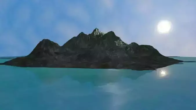 NMA Island Rock 002 Iridium Preset 01 Low-poly 3D model