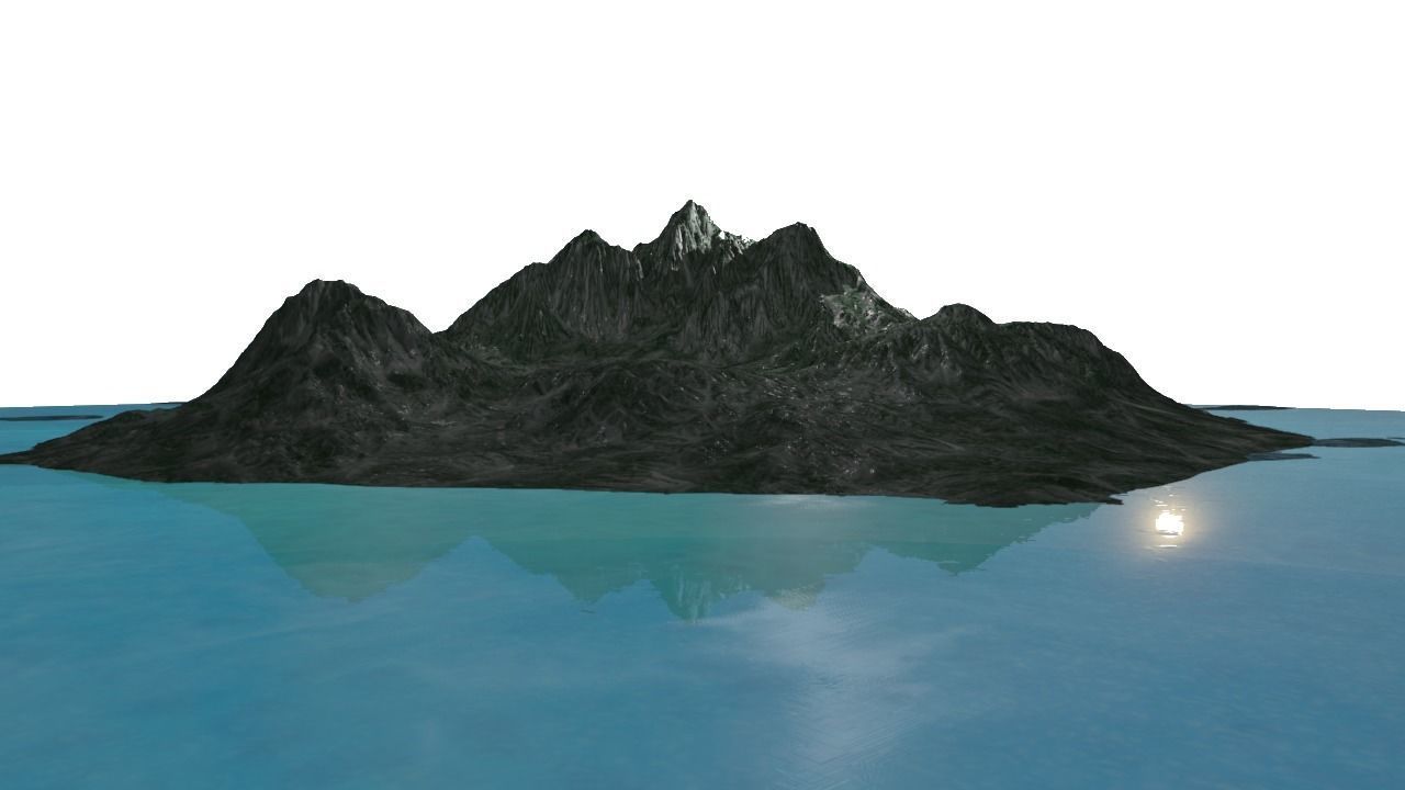 NMA Island Rock 002 Iridium Preset 01 Low-poly 3D model_1