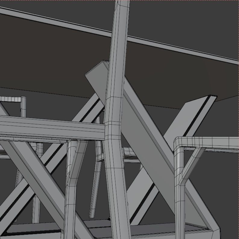 Table with chairs Low-poly 3D model_18