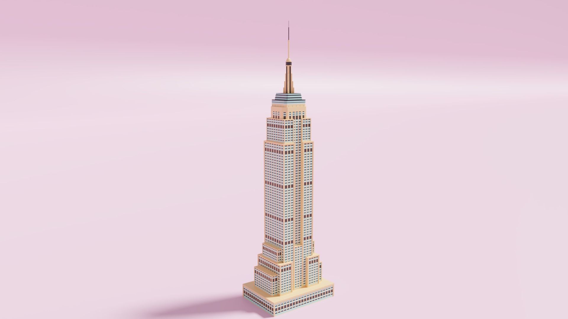 Cartoon Empire State Building New York B 3D model_7