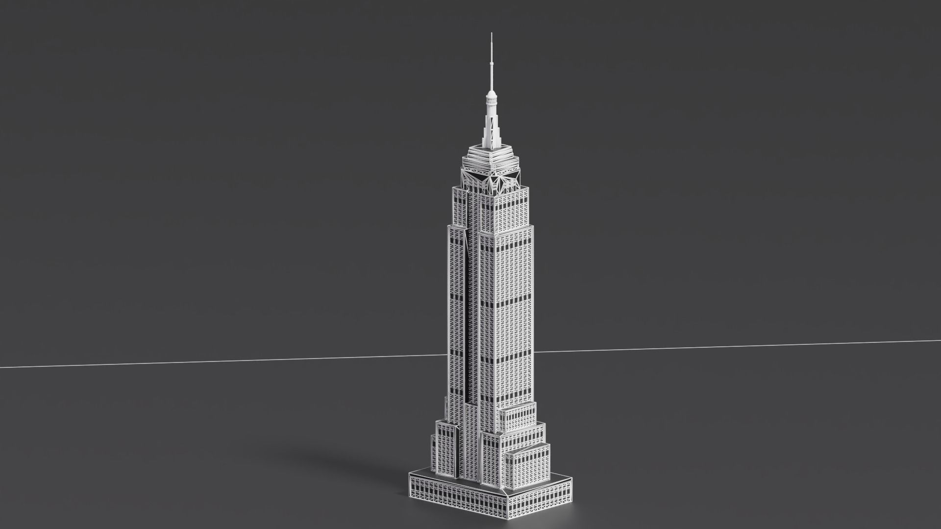 Cartoon Empire State Building New York B 3D model_6