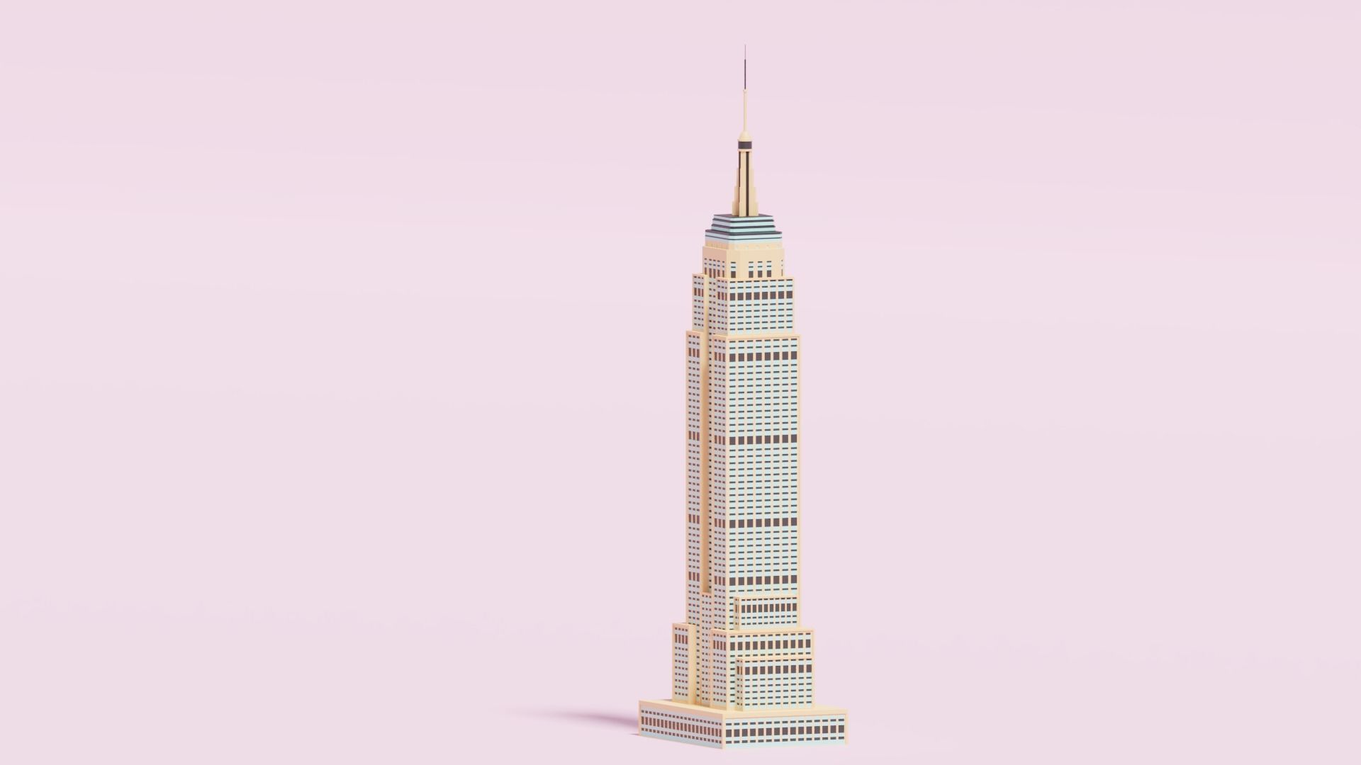 Cartoon Empire State Building New York B 3D model_11