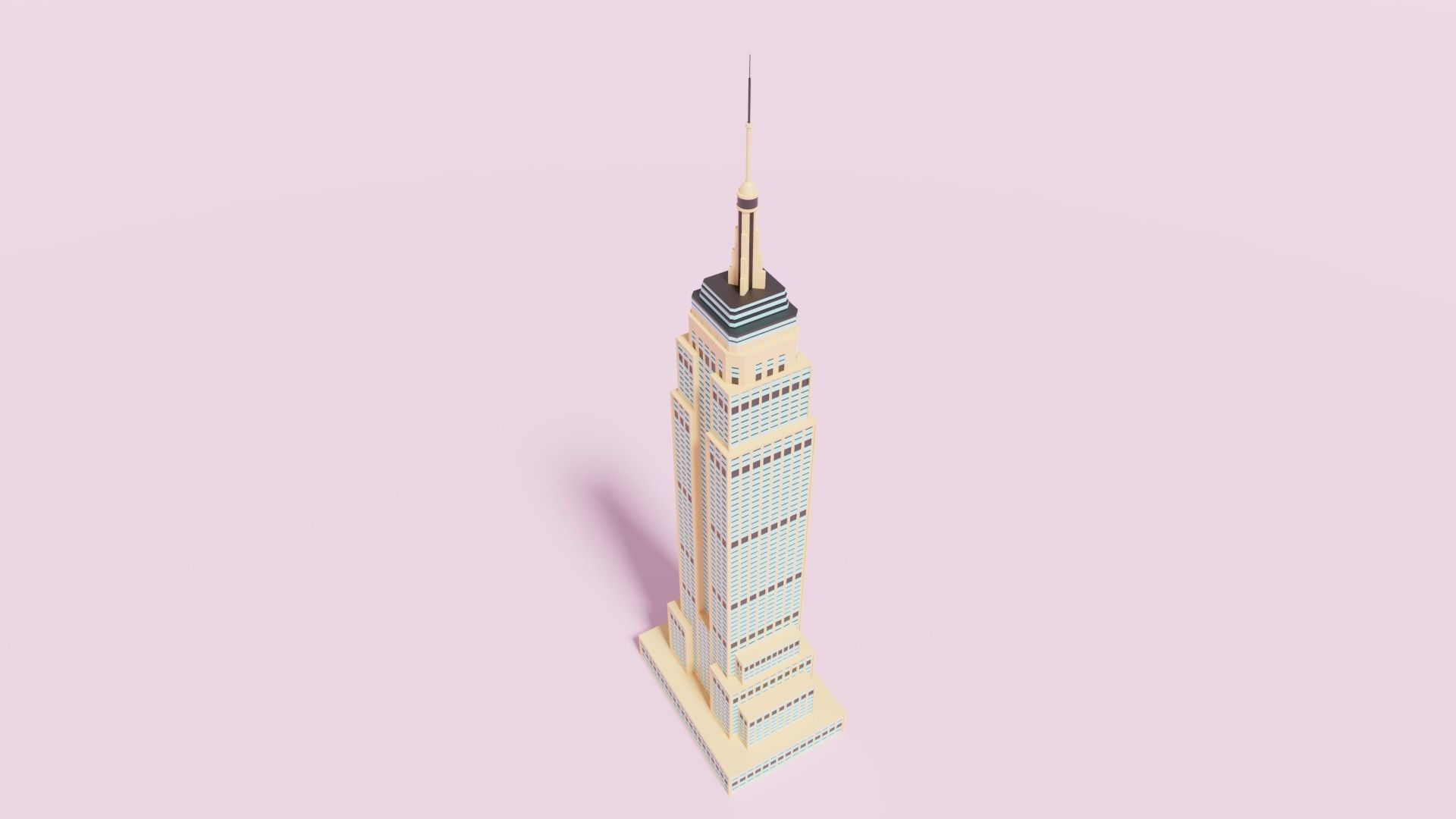 Cartoon Empire State Building New York B 3D model_13