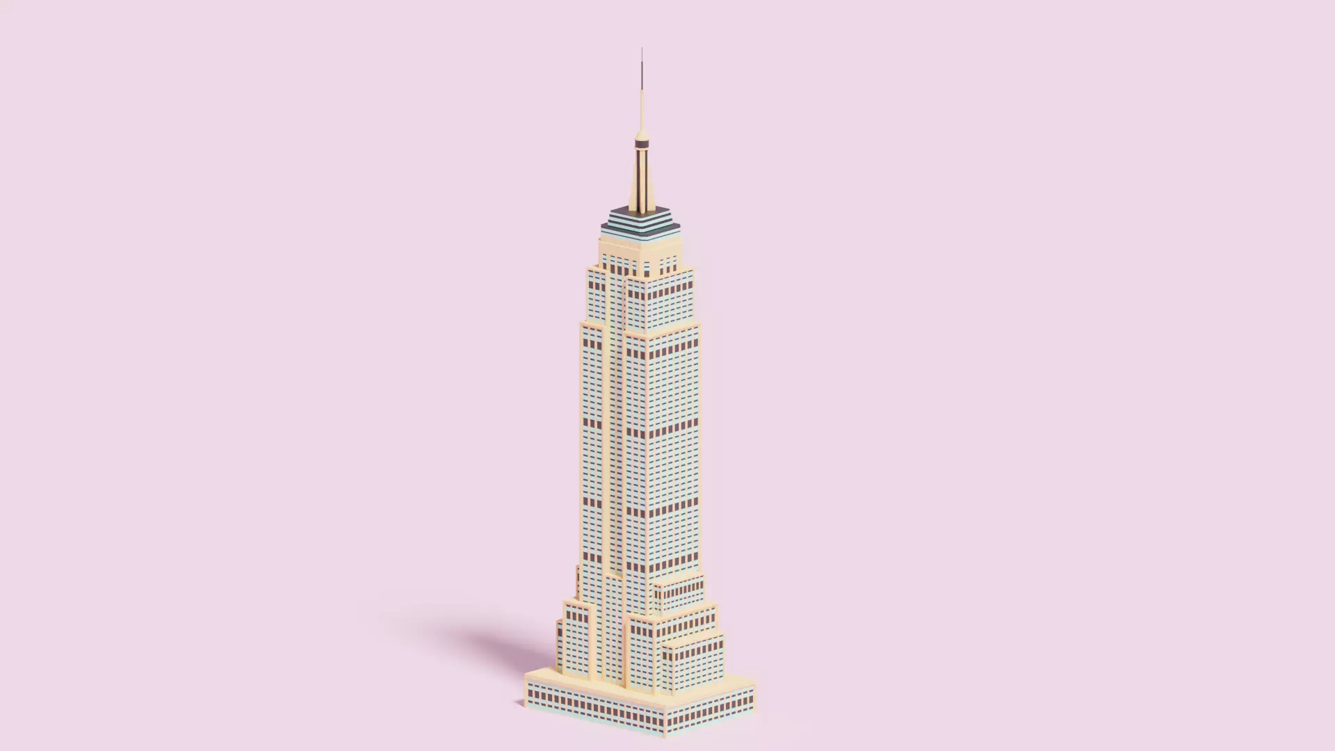 Cartoon Empire State Building New York B 3D model_0