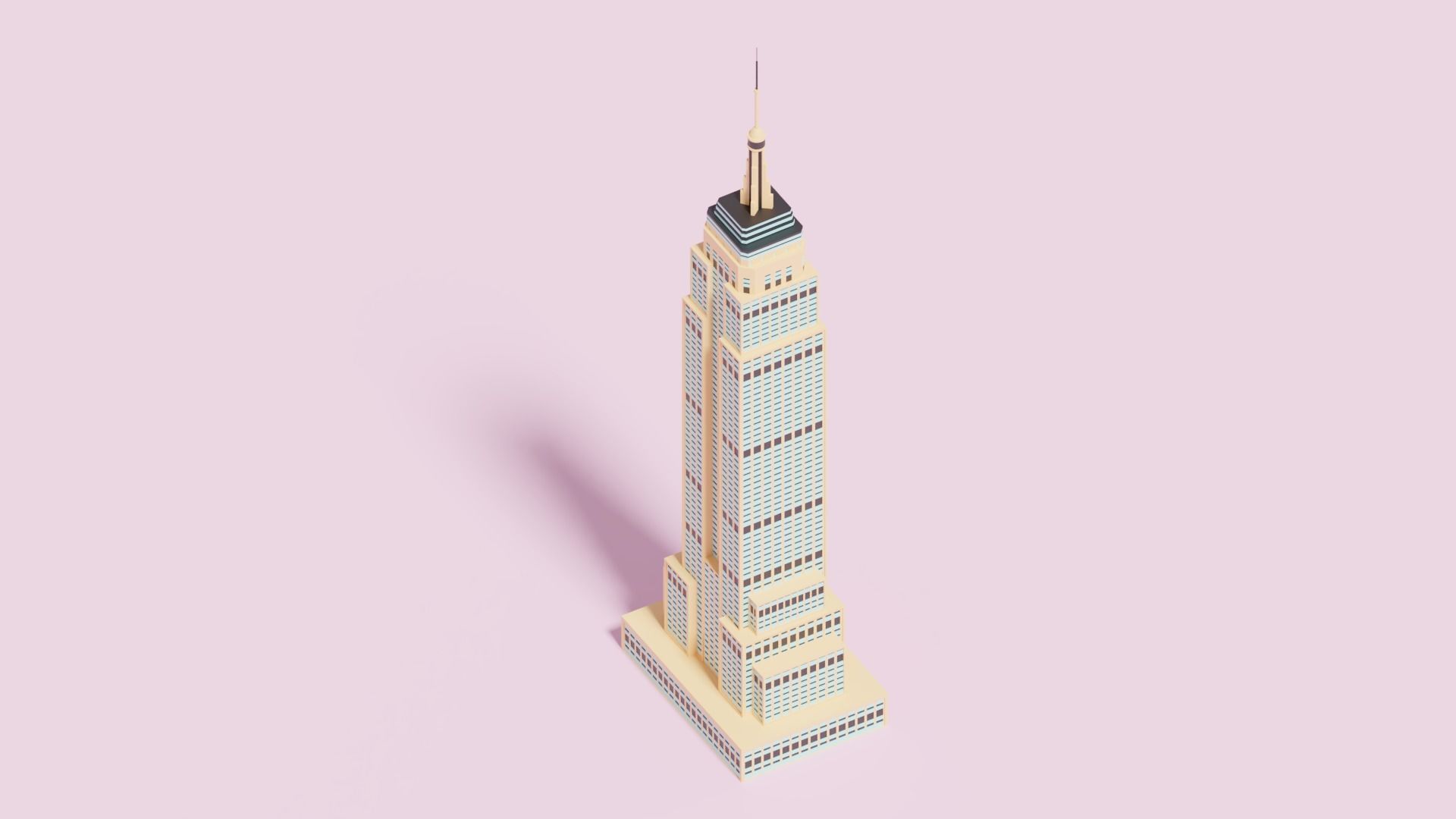Cartoon Empire State Building New York B 3D model_12