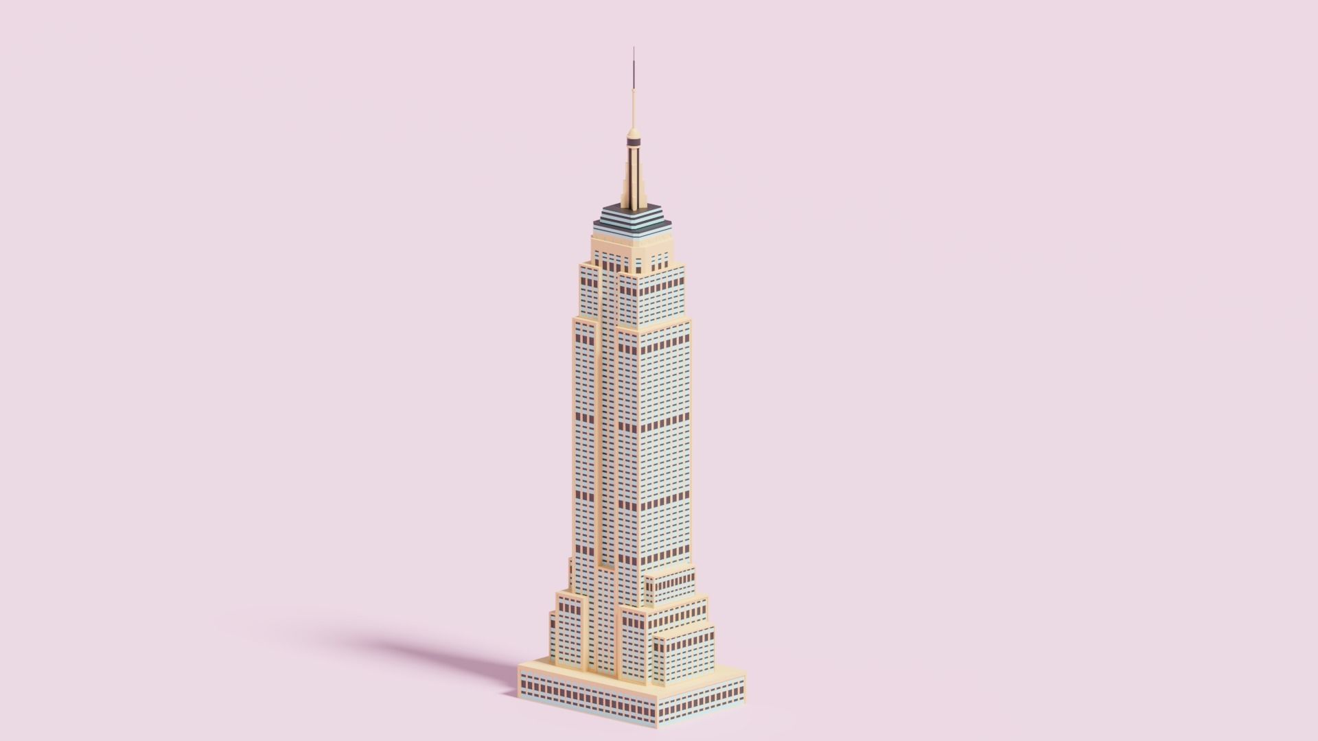 Cartoon Empire State Building New York B 3D model_1