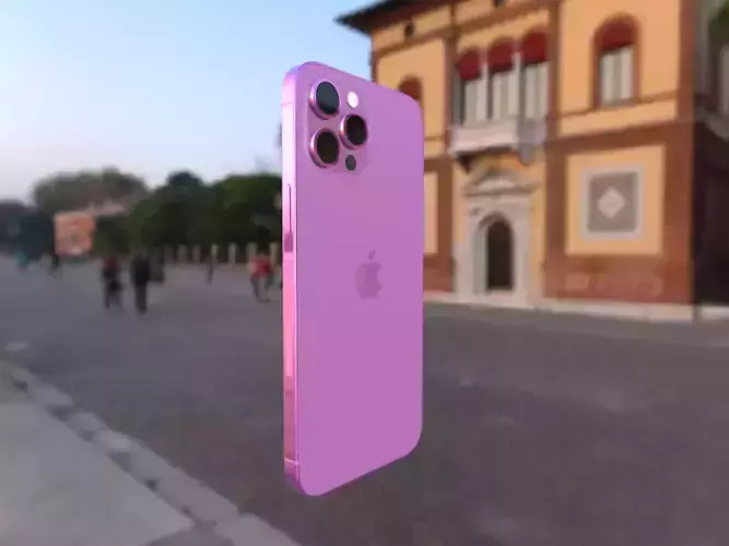 Pink iPhone 12 Pro Max in all Official Colors Low-poly 3D model
