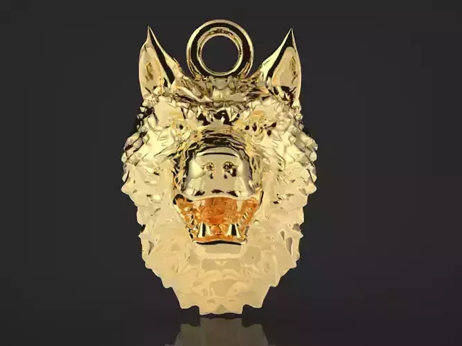 3D Jewelry wolf pendant for necklace