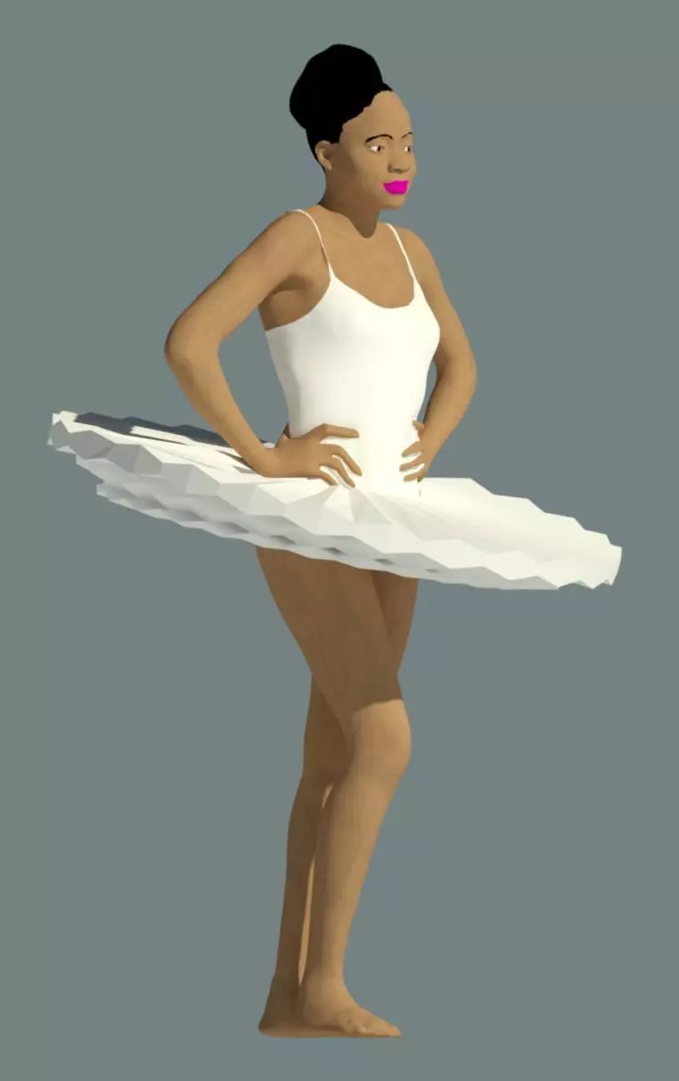 3D African ballet dancer model as  Revit family and Revit file  3D model_0