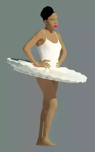 3D African ballet dancer model as  Revit family and Revit file 