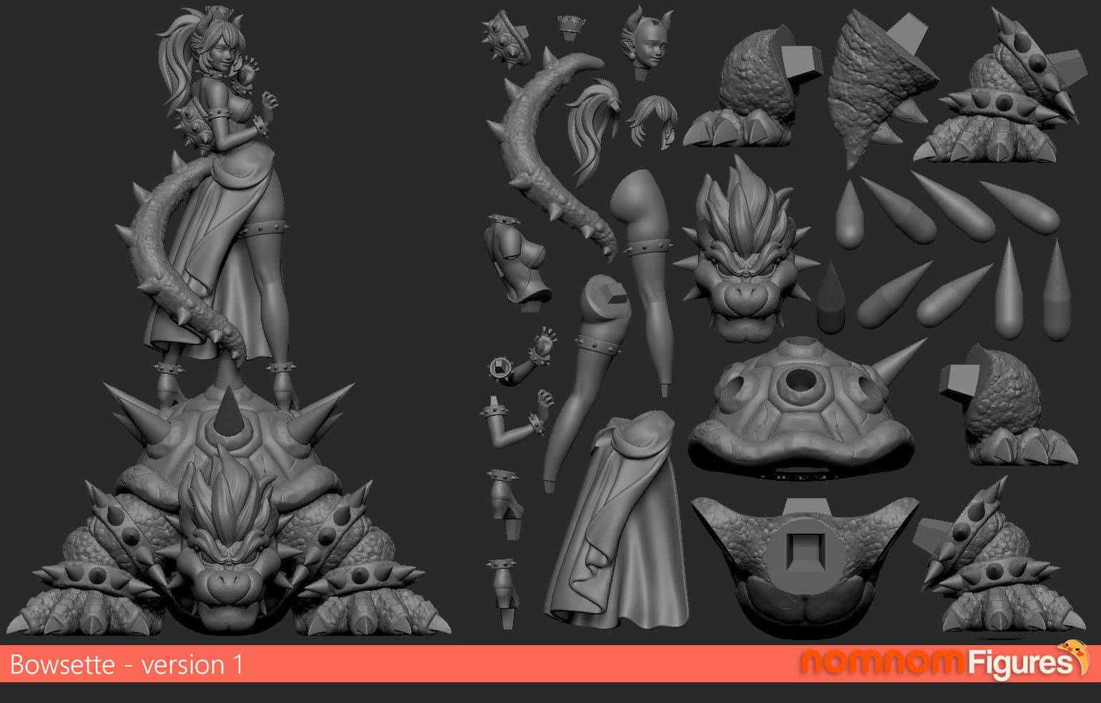 Bowsette Version 1 3D print model_1