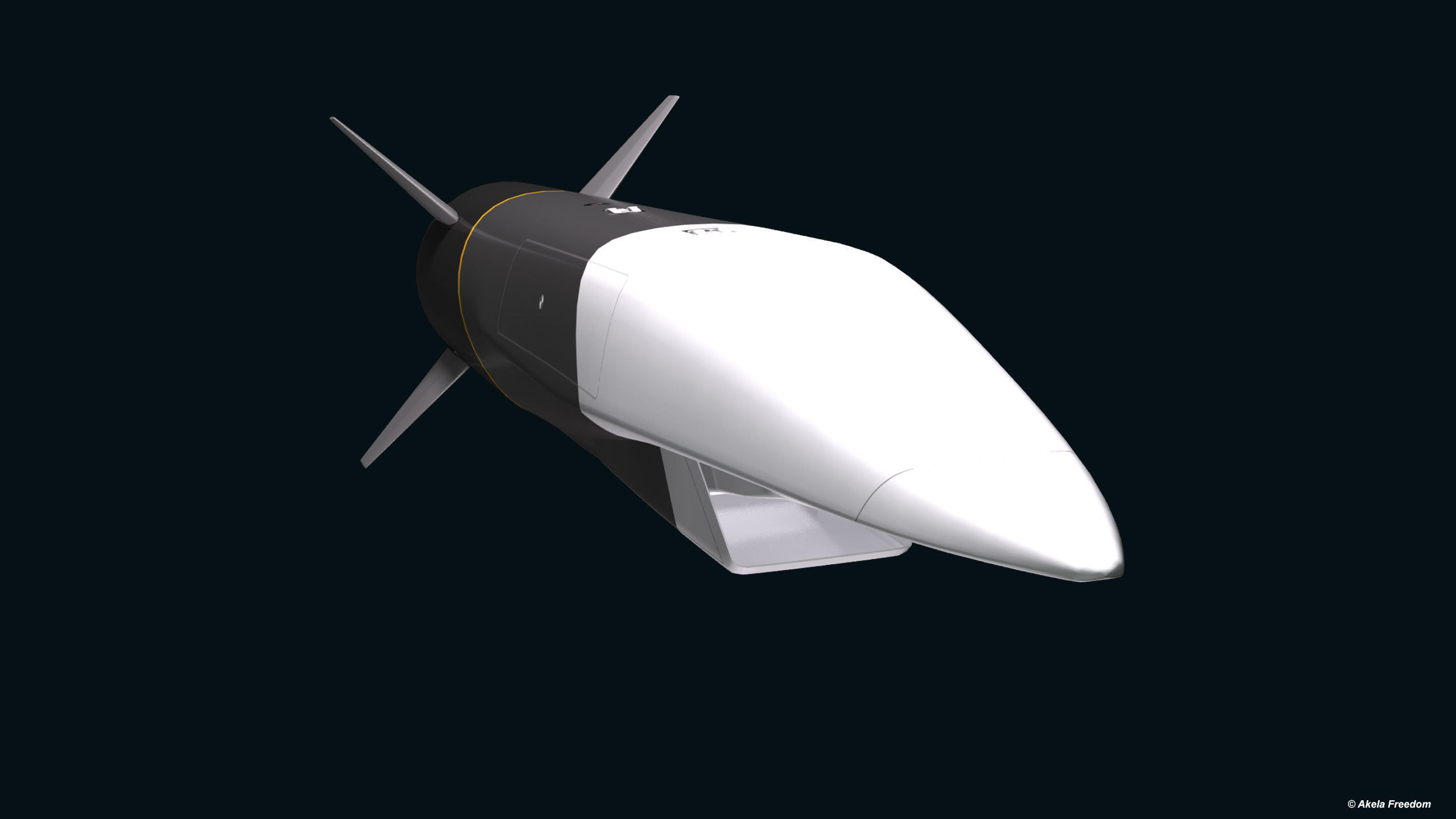 Hyfly Project HyFly-2 Hypersonic Cruise Missile Concept 3D model animated | CGTrader