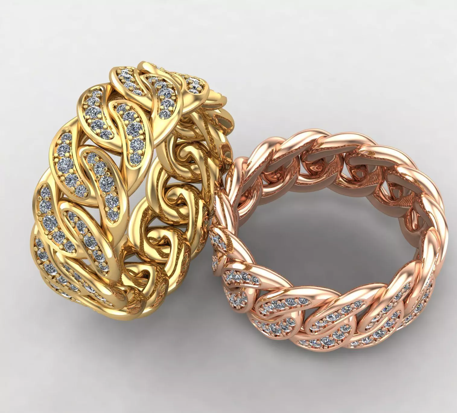 Cuban link Ring 3D print model_0