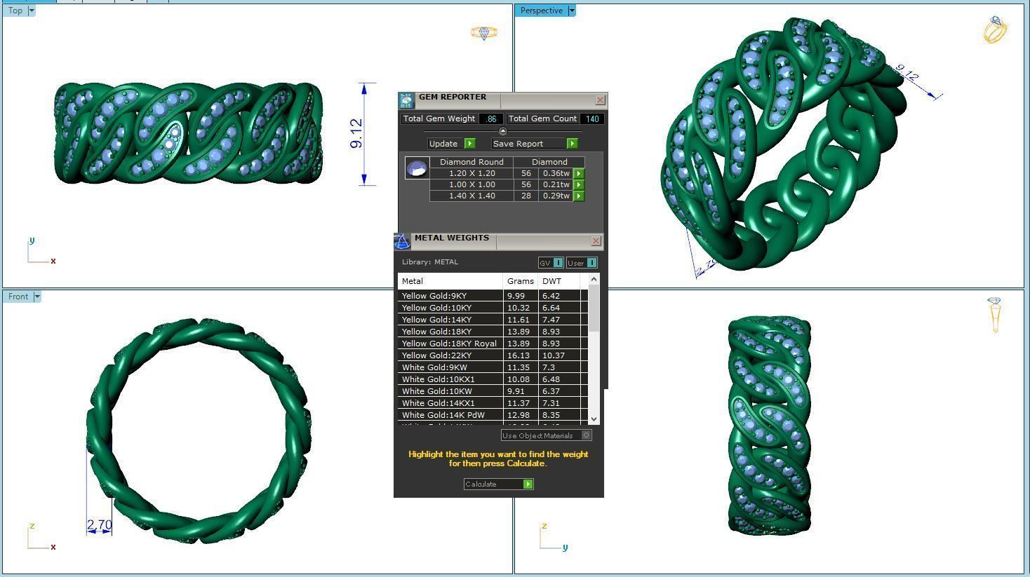 Cuban link Ring 3D print model_1