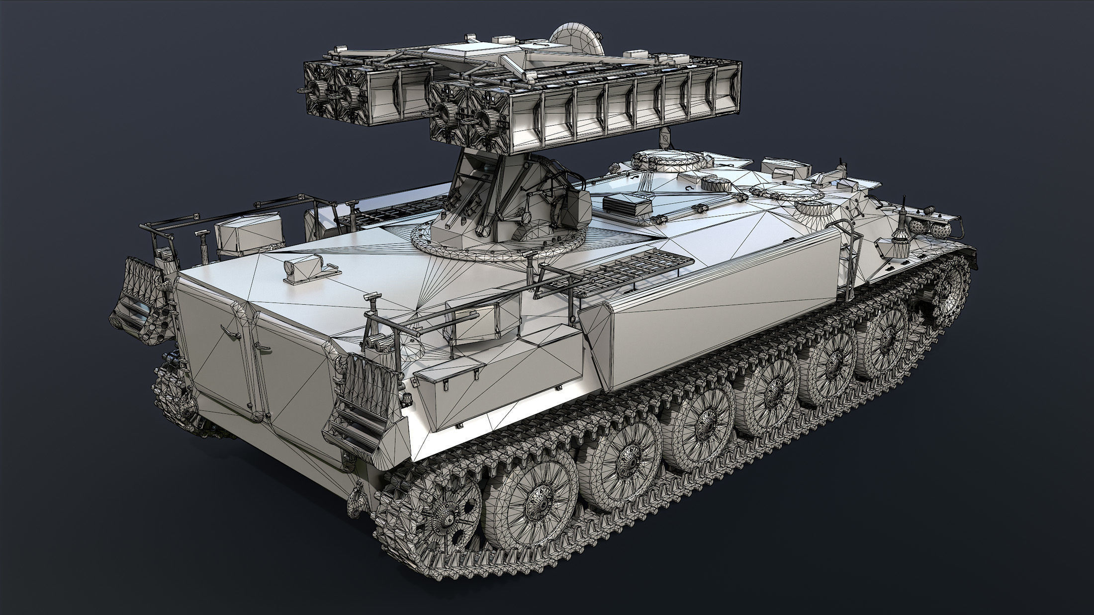 9K35 Strela-10 or SA-13 Gopher Low-poly 3D model_12