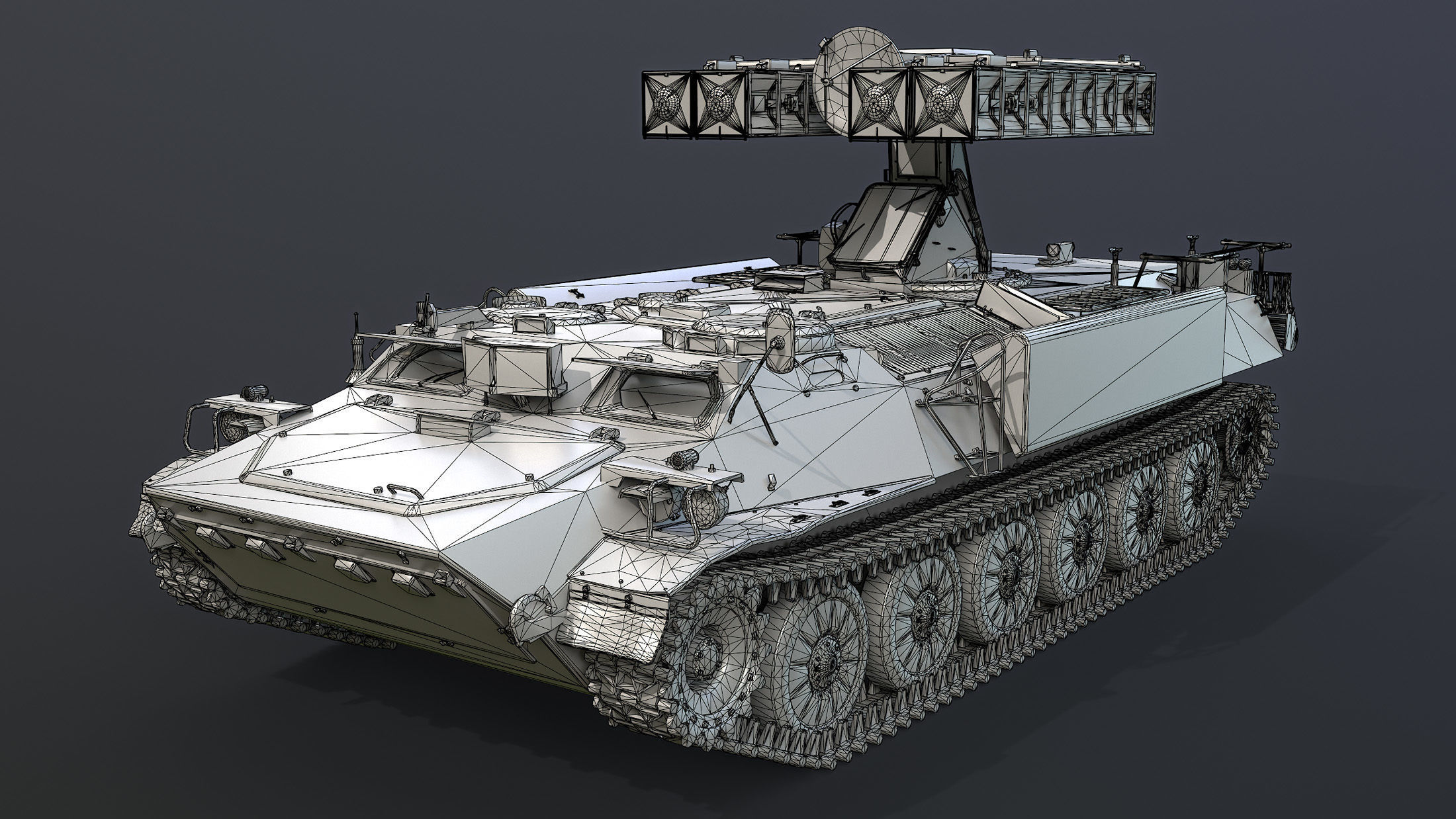 9K35 Strela-10 or SA-13 Gopher Low-poly 3D model_11