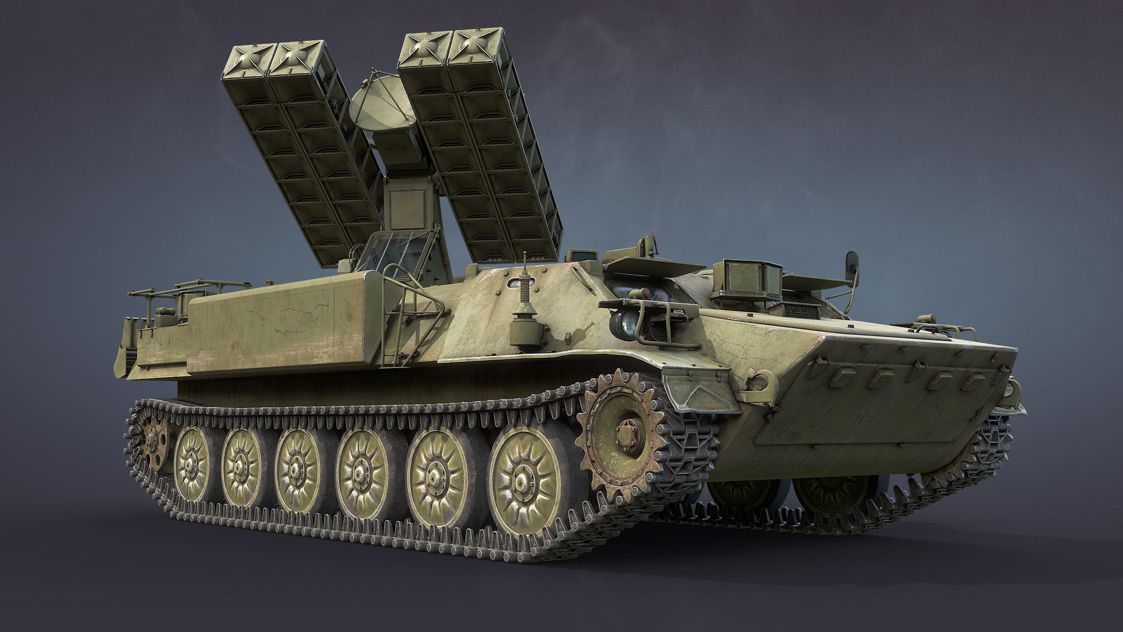 9K35 Strela-10 or SA-13 Gopher Low-poly 3D model_6
