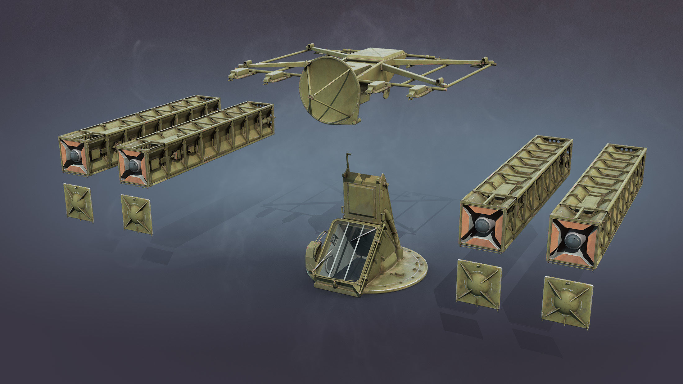 9K35 Strela-10 or SA-13 Gopher Low-poly 3D model_23