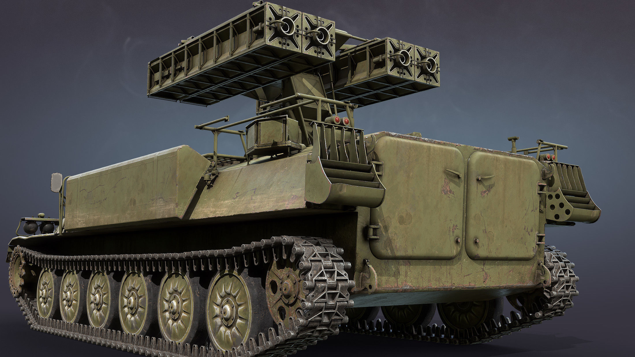 9K35 Strela-10 or SA-13 Gopher Low-poly 3D model_10