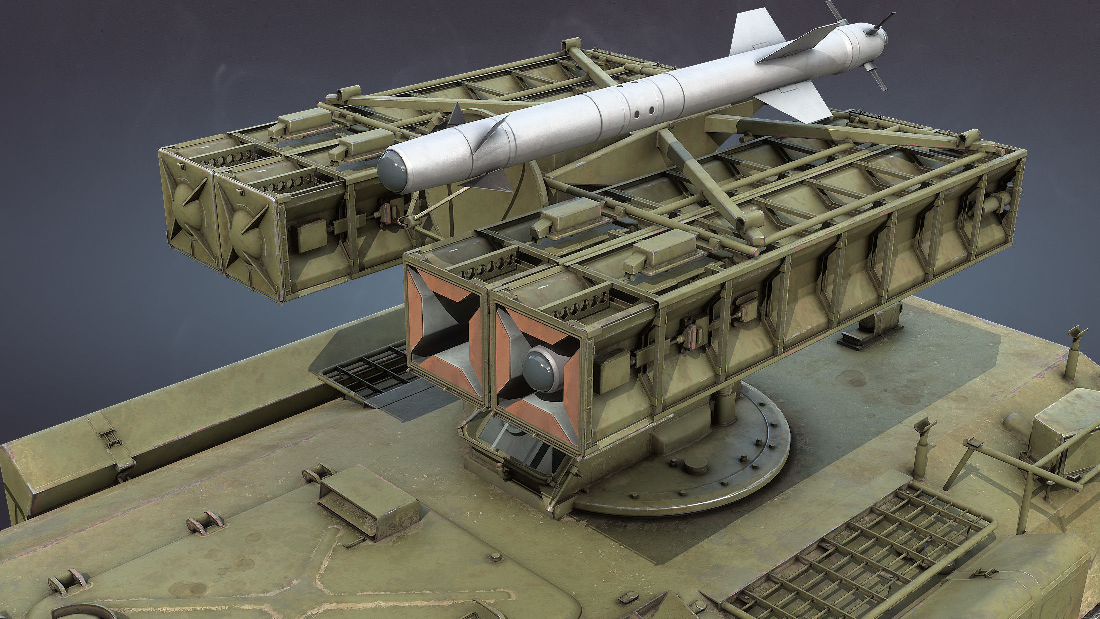 9K35 Strela-10 or SA-13 Gopher Low-poly 3D model_9