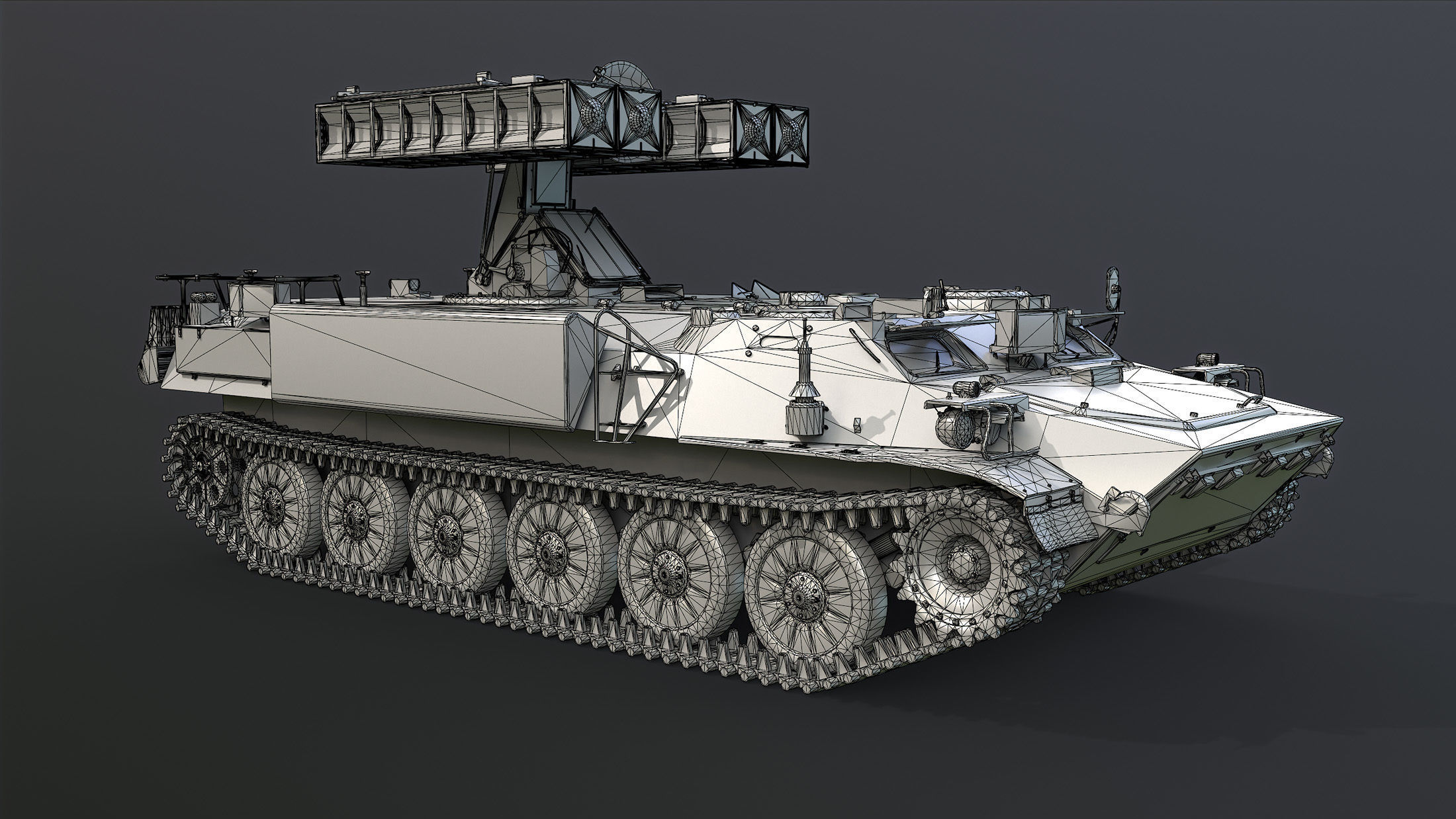 9K35 Strela-10 or SA-13 Gopher Low-poly 3D model_13