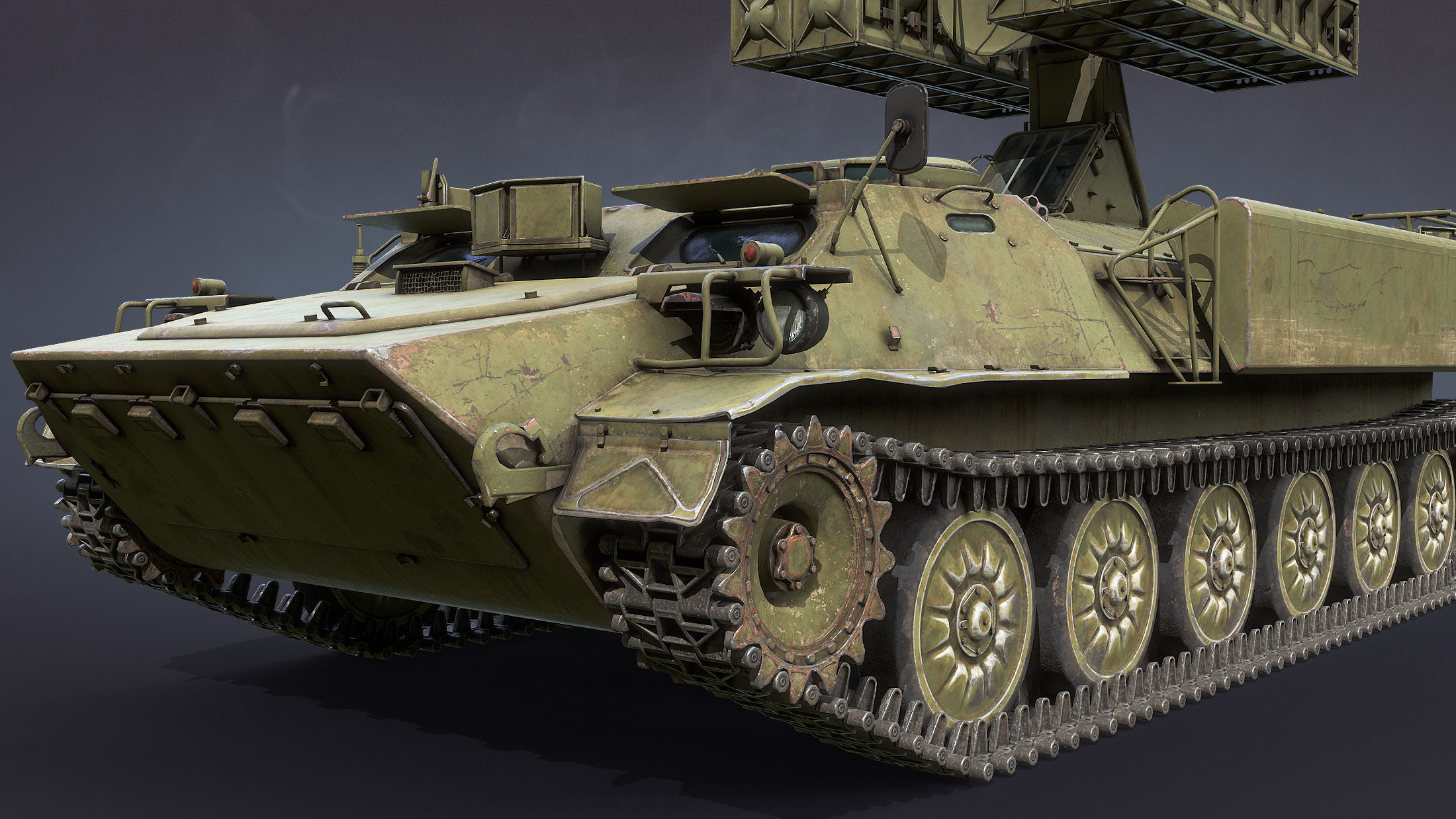 9K35 Strela-10 or SA-13 Gopher Low-poly 3D model_8