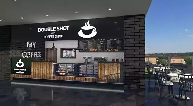 cafe 3d modeling