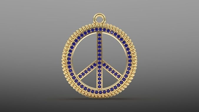 peace diamond charm 3D print model