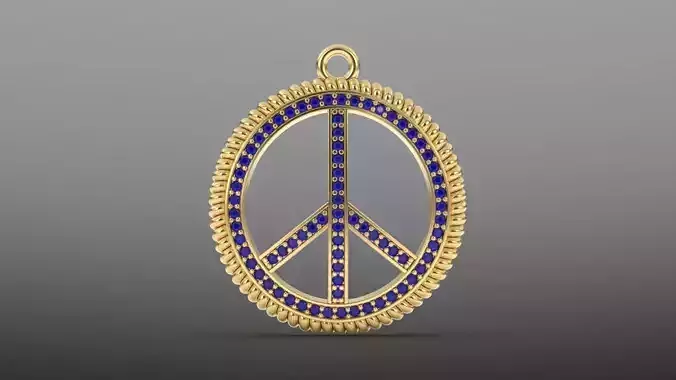 peace diamond charm 3D print model