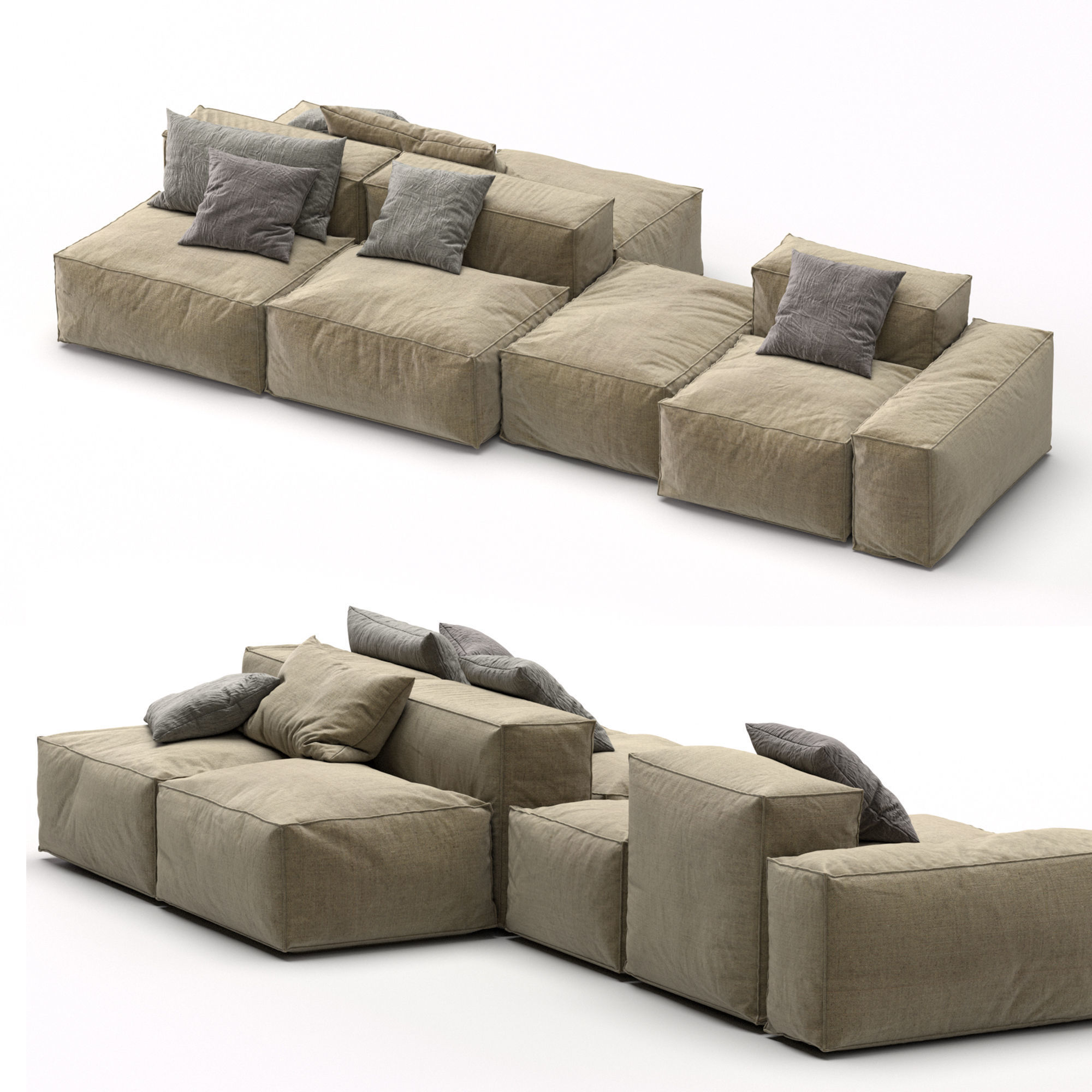 Bonaldo sectional sofa PEANUT B 3D model_14