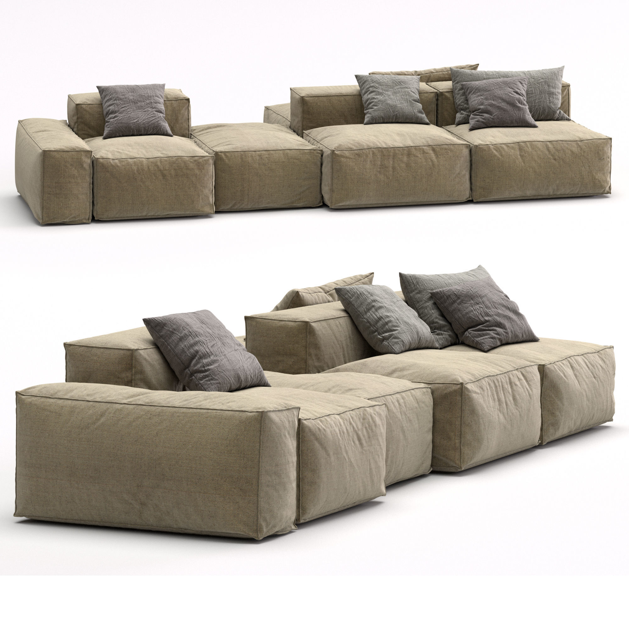 Bonaldo sectional sofa PEANUT B 3D model_11