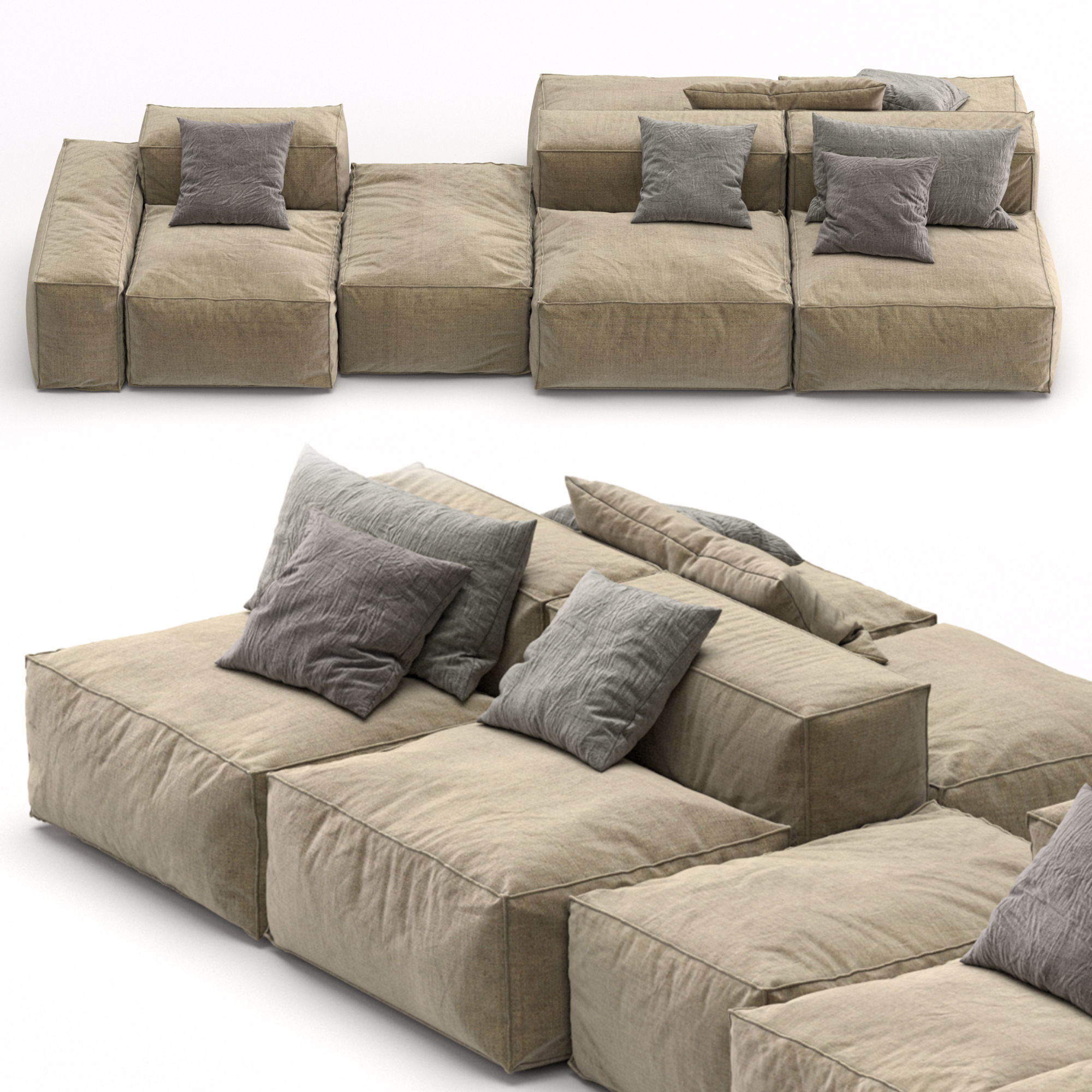 Bonaldo sectional sofa PEANUT B 3D model_15