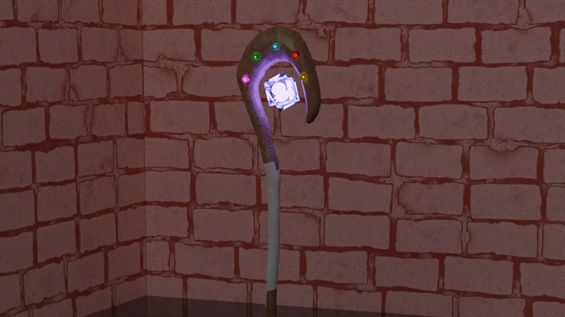 Magical staff Free low-poly 3D model