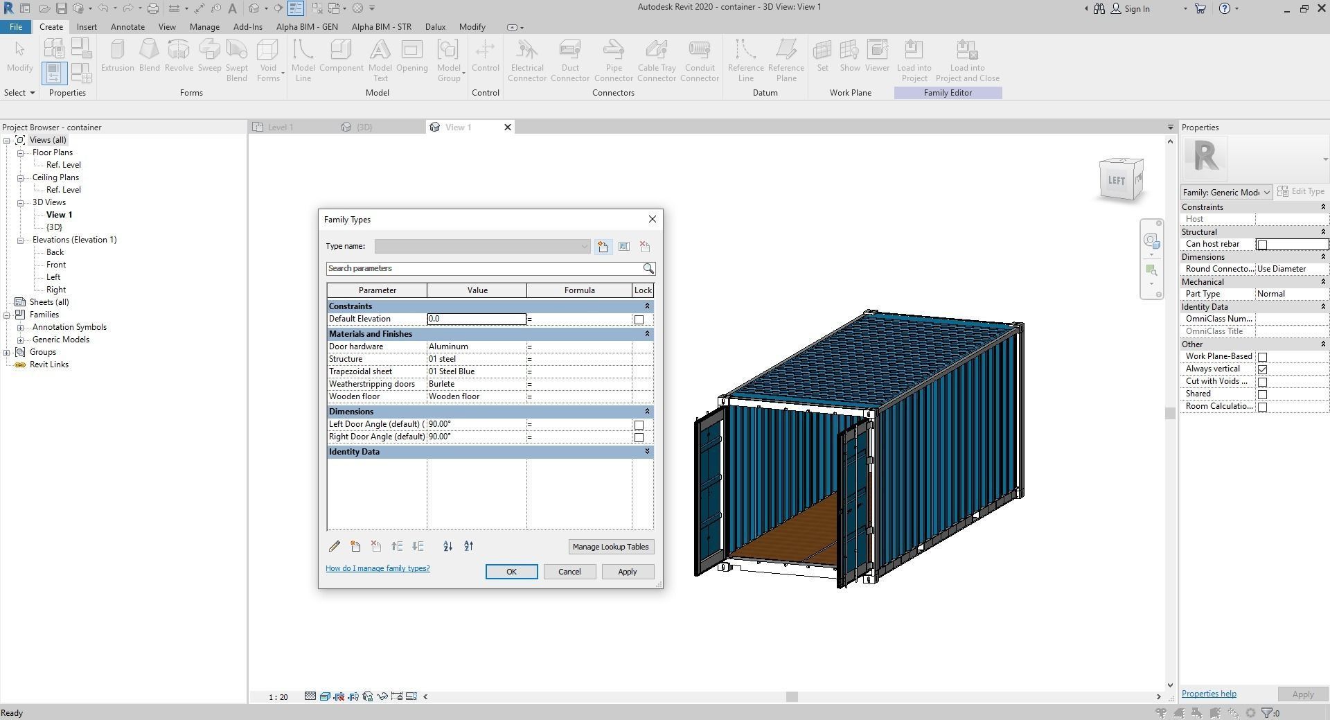 MS-07-PARAMETRIC CONTAINER 20 FEET 3D MODEL 3D model_1
