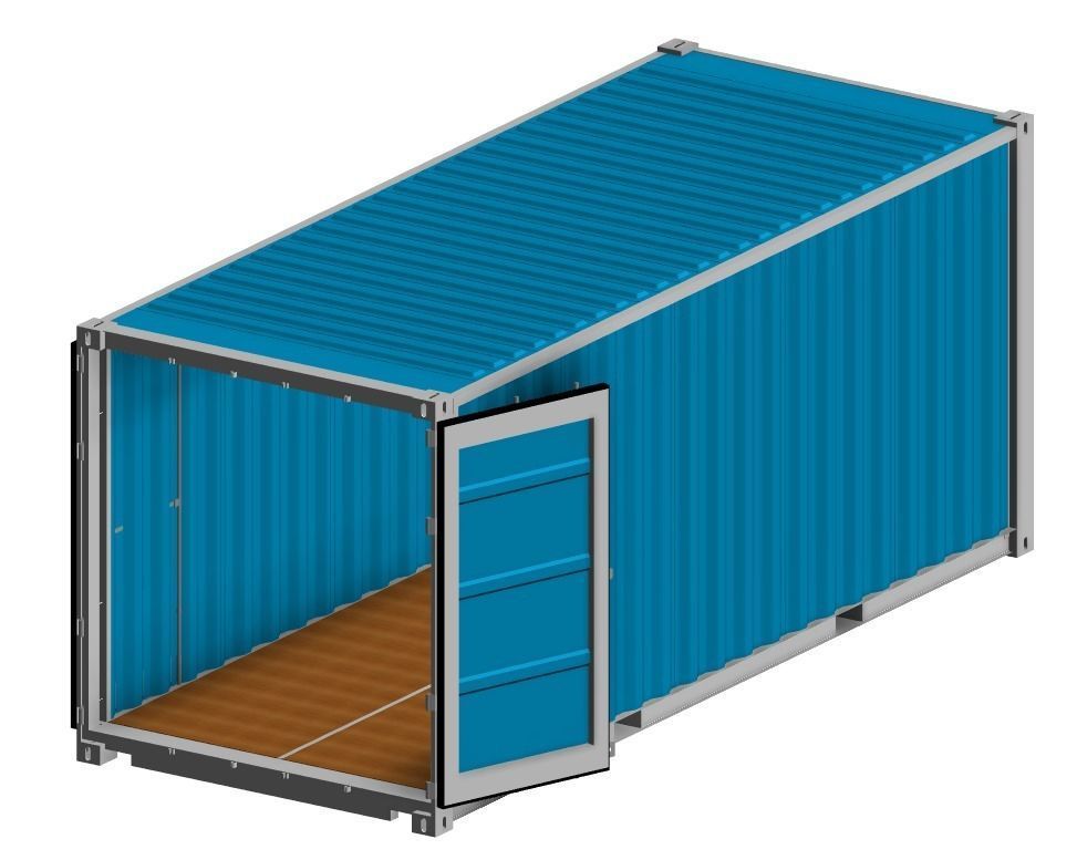 MS-07-PARAMETRIC CONTAINER 20 FEET 3D MODEL 3D model_9