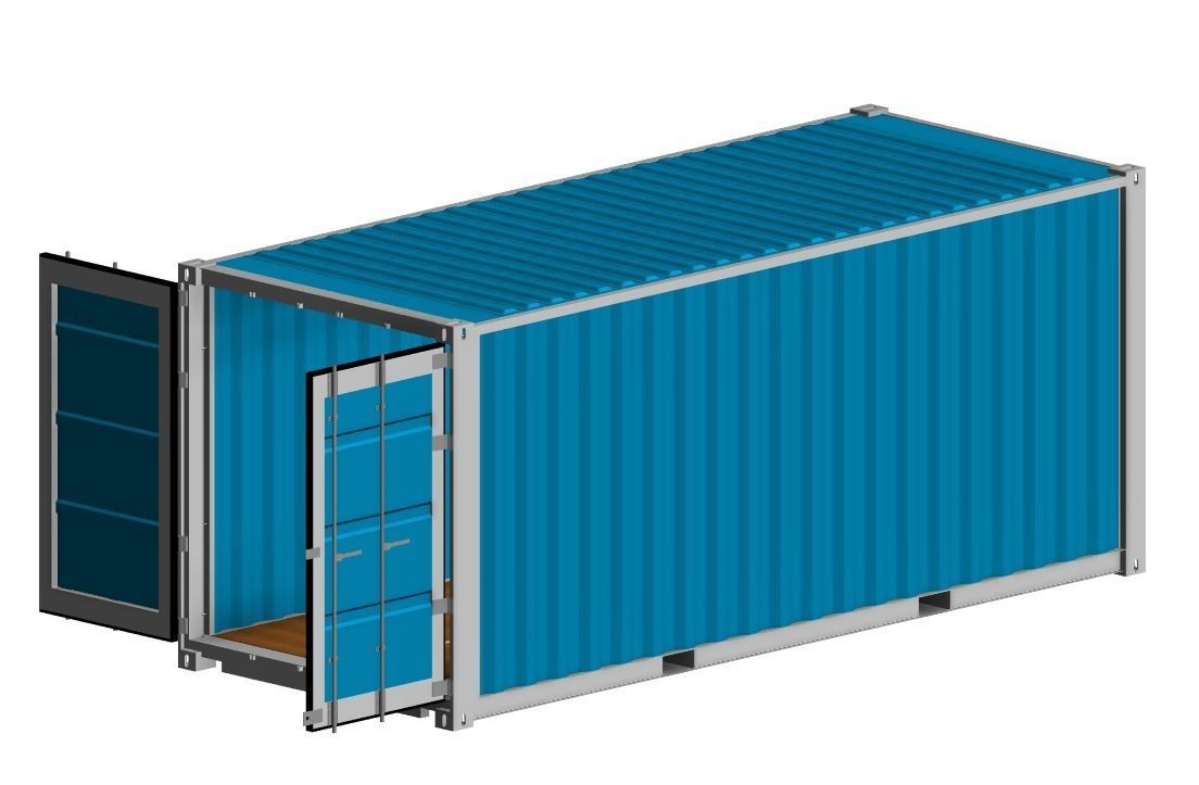 MS-07-PARAMETRIC CONTAINER 20 FEET 3D MODEL 3D model_4