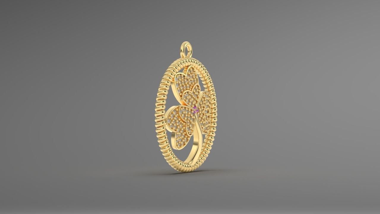 FLOWER CHARM PENDANT 3D print model_1
