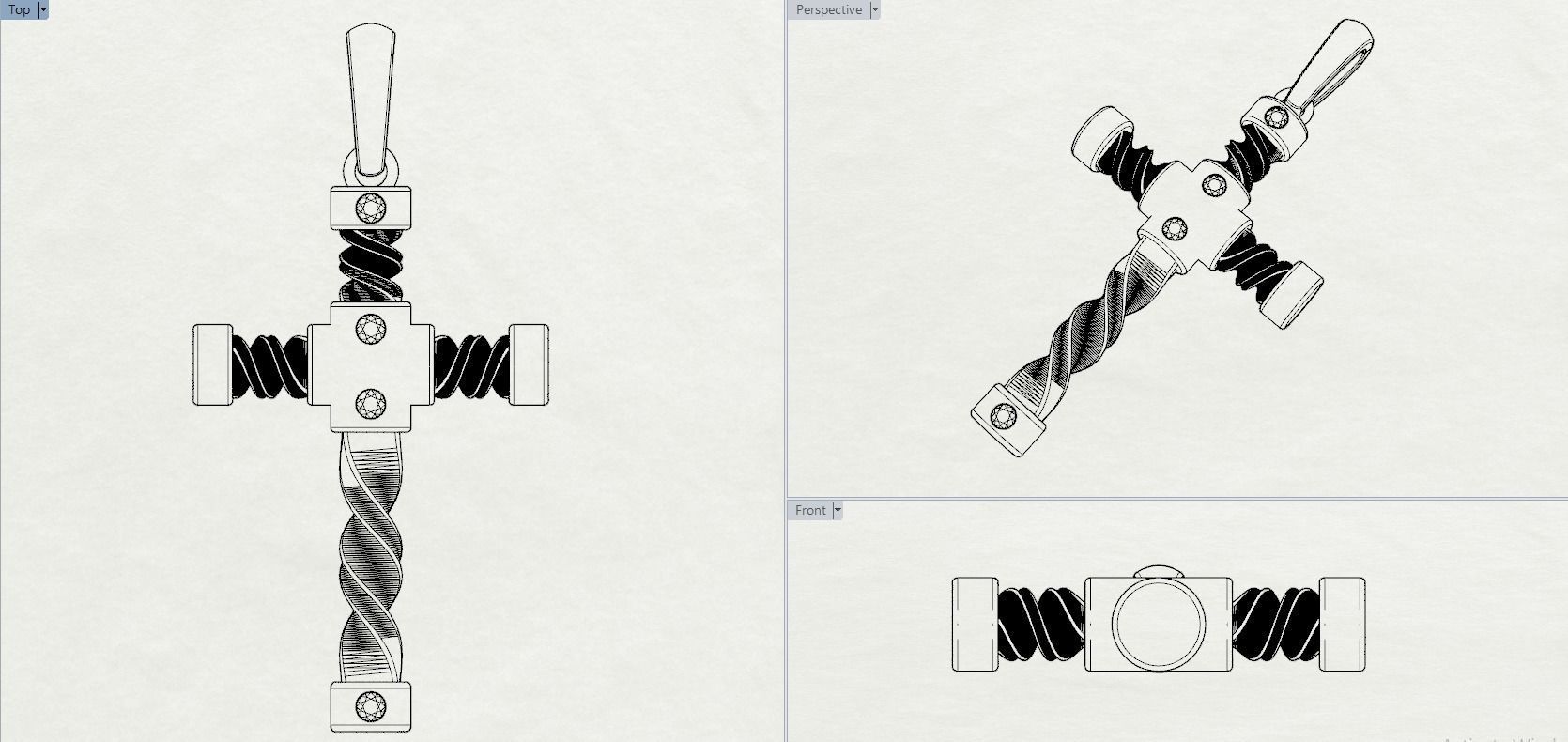 JESUS CROSS DIAMOND PENDANT 3D print model_10