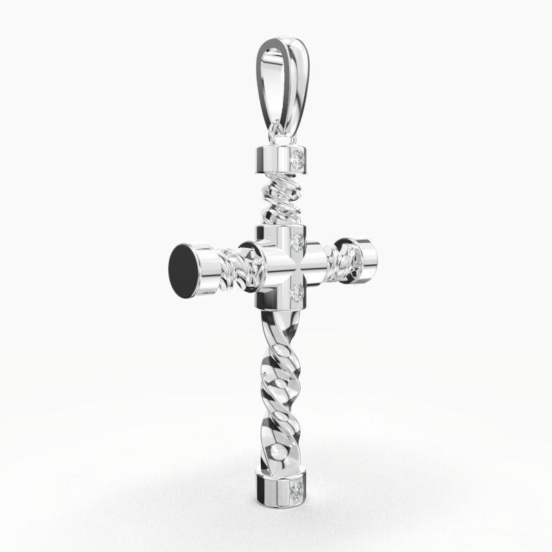 JESUS CROSS DIAMOND PENDANT 3D print model_12