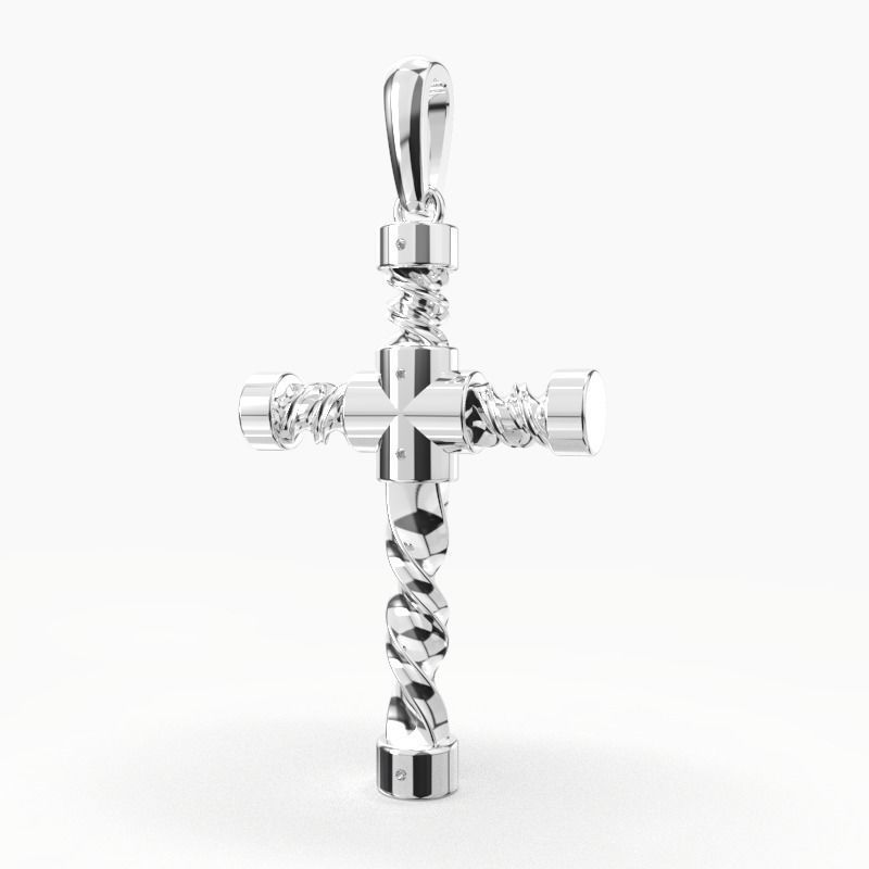 JESUS CROSS DIAMOND PENDANT 3D print model_14